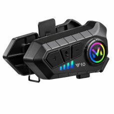 Бездротова мотогарнітура Y10 на шолом із м'яким мікрофоном і Bluetooth 5.3 + аксесуари, чорна