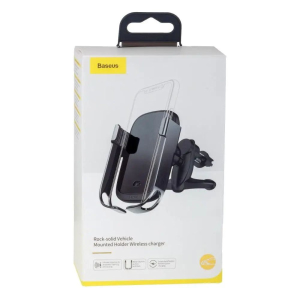 Автотримач Baseus Wireless Charger бездротова зарядка WXHW01 Колір Чорний, 01