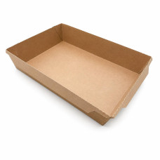 Контейнер паперовий Snack-box крафт/крафт прямокутний 2100мл 215х150х48 мм (50/300) SB2100