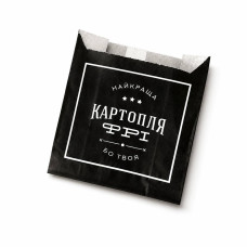 Упаковка для картоплі фрі (жиростійка, ламінована) 70гр/м2 (150-200гр)