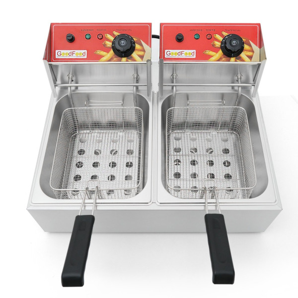 GoodFood Фритюрниця подвійна електрична професійна EF66 RED